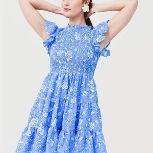 NWT J Marie Blue Floral Alexandra Dress
